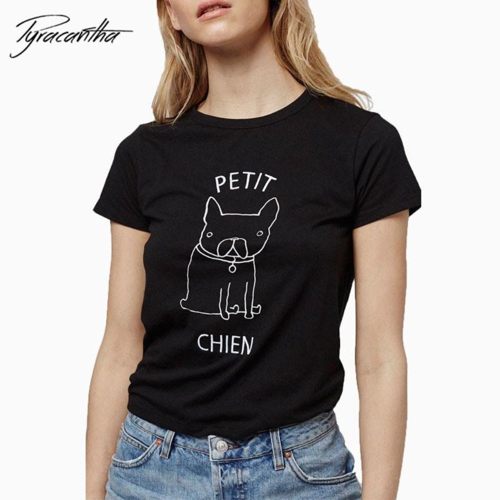 Topshop Petite Chien Black T-Shirt